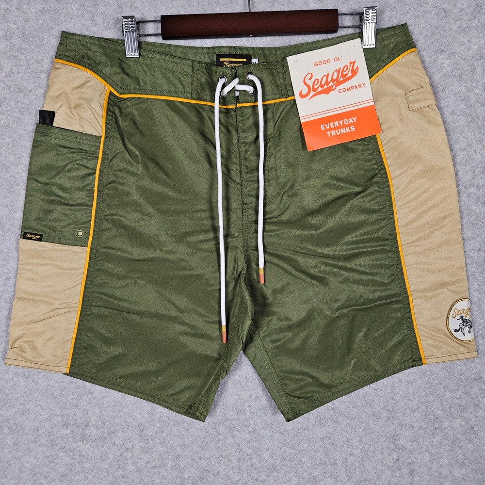 Seager Co (Men's 34) Green Everyday Holster Trunk Board Shorts Swim Surf Shorts